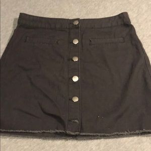 Charcoal gray button up skirt
